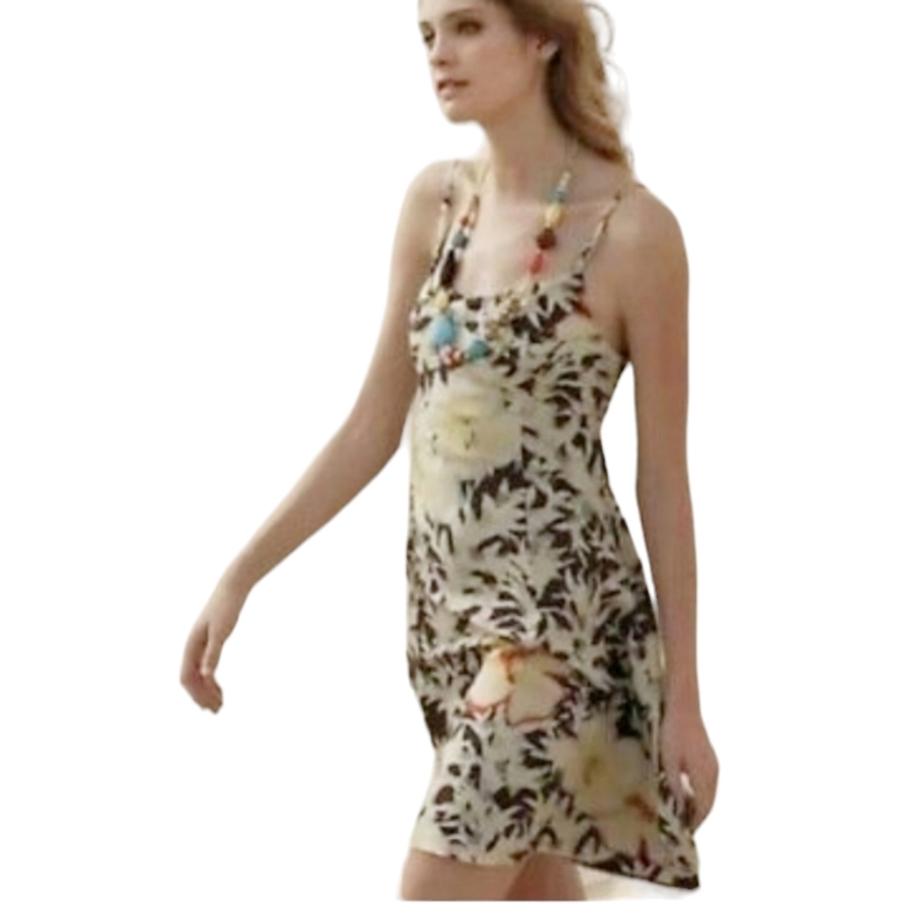 HD in Paris Anthropologie‎ Fern and Flower Silk Slip Dress